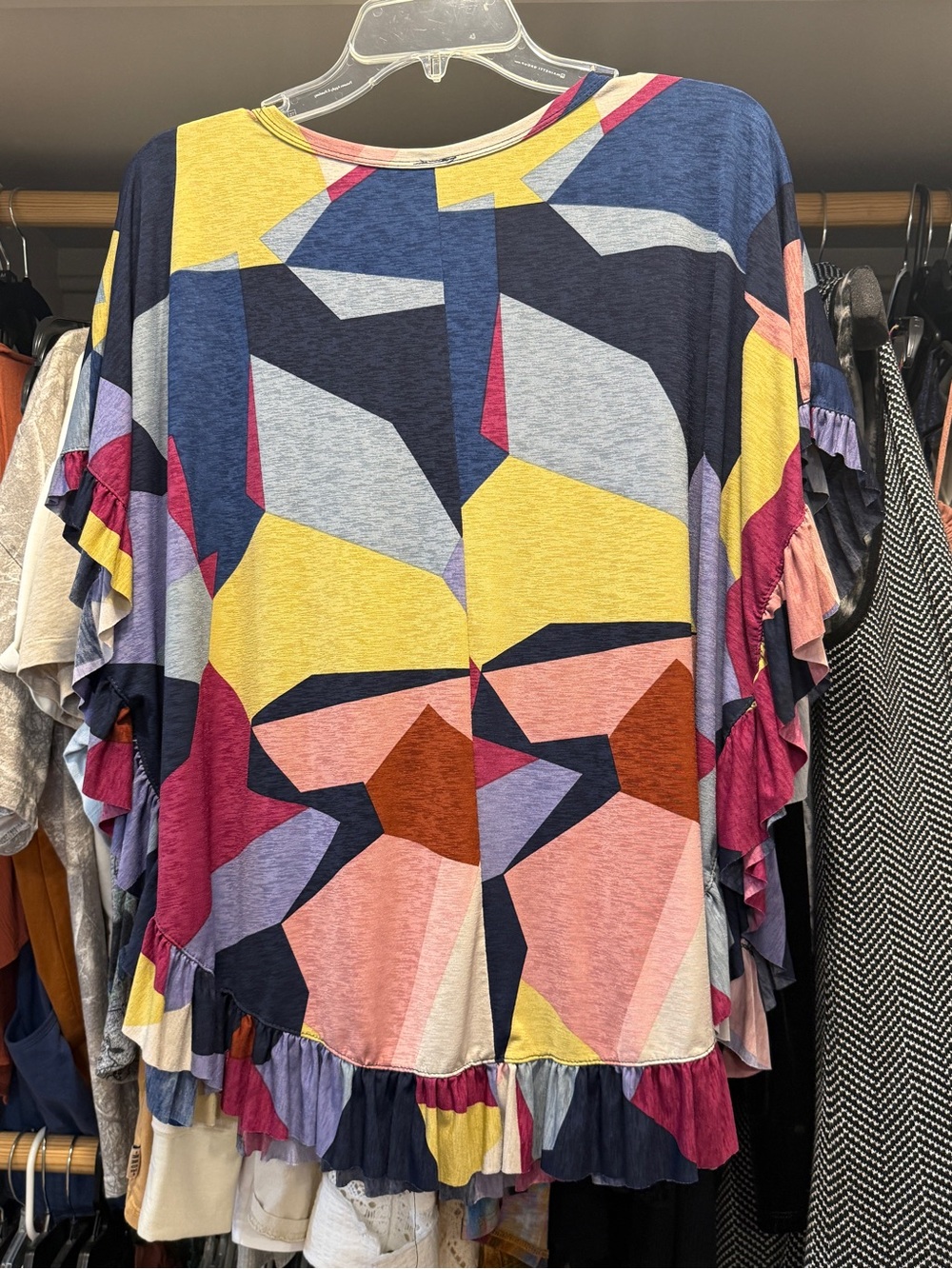 Colorblock Ruffle-Sleeve Tunic in Multicolor - Picture 3 of 3